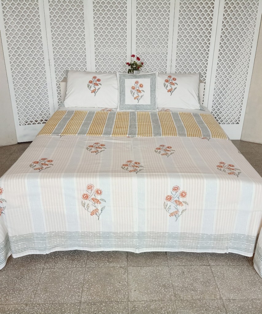 hand block bedsheets
